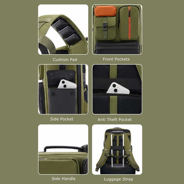 Cwatcun D117 Large Capacity Photography Backpack Shoulders Laptop Camera Bag, Size:43.3 x 33 x 13cm(Army Green) - free shipping - PMC TechLife - Order now!