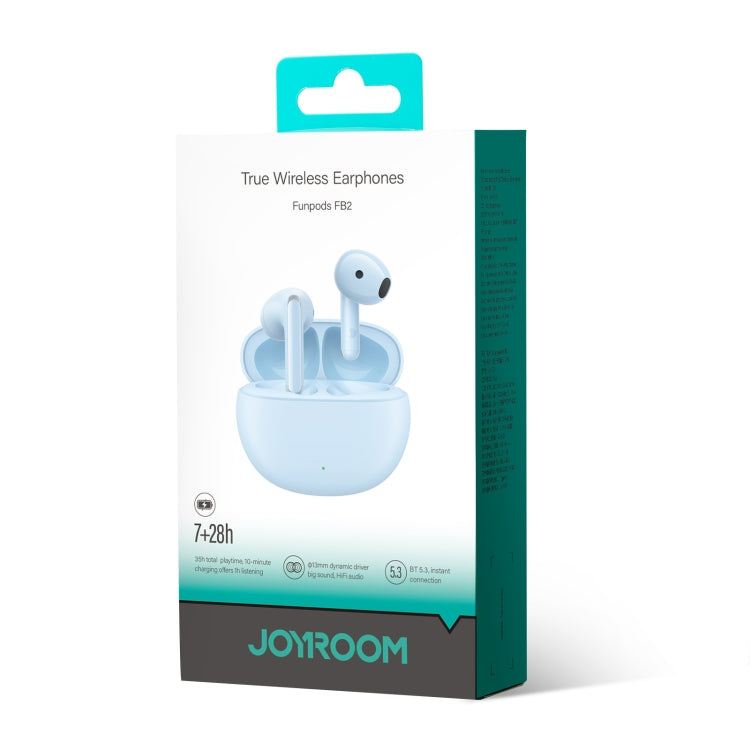 JOYROOM Funpods Series JR-FB2 Semi-In-Ear True Wireless Bluetooth Earbuds(Blue) - TWS Earphone by JOYROOM | Online Shopping South Africa | PMC Jewellery | Buy Now Pay Later Mobicred