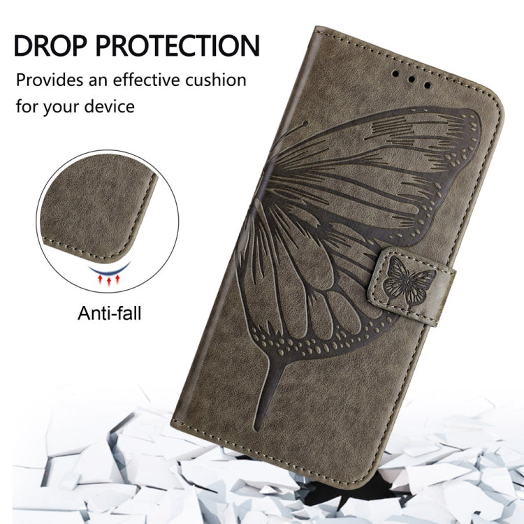 For Xiaomi Redmi K70 / K70 Pro Embossed Butterfly Leather Phone Case(Grey) - K70 Cases by PMC Jewellery | Online Shopping South Africa | PMC Jewellery | Buy Now Pay Later Mobicred