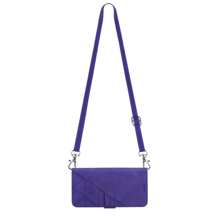 For Motorola Moto G Play 4G 2024 Crossbody 3D Embossed Flip Leather Phone Case(Purple) - Motorola Cases by PMC Jewellery | Online Shopping South Africa | PMC Jewellery | Buy Now Pay Later Mobicred