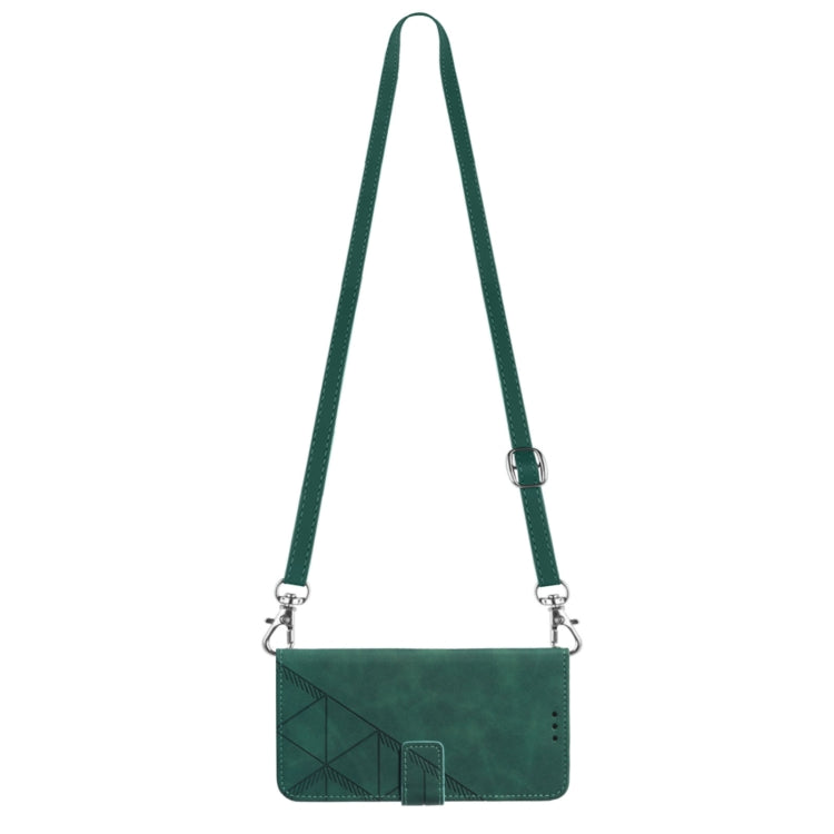 For Motorola Moto G Play 4G 2024 Crossbody 3D Embossed Flip Leather Phone Case(Dark Green) - Motorola Cases by PMC Jewellery | Online Shopping South Africa | PMC Jewellery | Buy Now Pay Later Mobicred