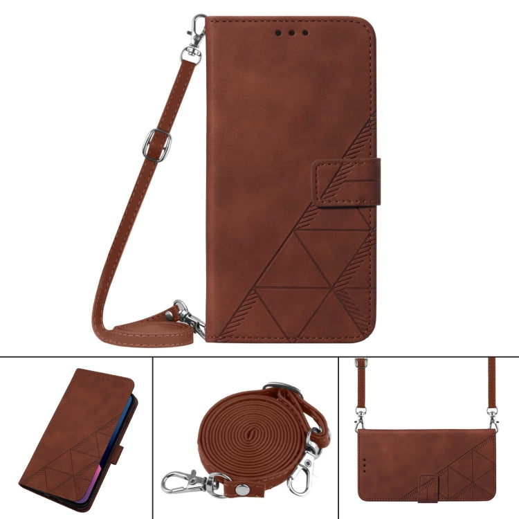 For Motorola Moto G Power 5G 2024 Crossbody 3D Embossed Flip Leather Phone Case(Brown) - Motorola Cases by PMC Jewellery | Online Shopping South Africa | PMC Jewellery | Buy Now Pay Later Mobicred