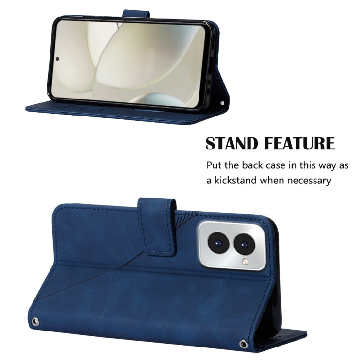 For Motorola Moto G Power 5G 2024 Crossbody 3D Embossed Flip Leather Phone Case(Blue) - Motorola Cases by PMC Jewellery | Online Shopping South Africa | PMC Jewellery | Buy Now Pay Later Mobicred