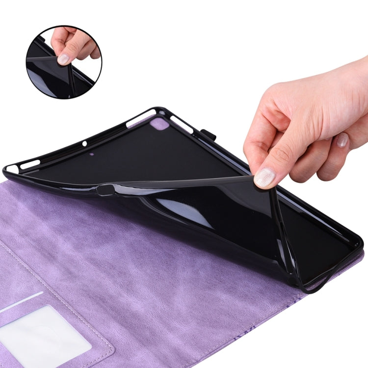 For iPad Pro 12.9 2022 / Air 13 2024 / 2025 Big Butterfly Embossed Leather Tablet Case(Purple) - iPad Pro 12.9 (2022/2021) Cases by PMC TechLife | Online Shopping South Africa | PMC TechLife | Buy Now Pay Later Mobicred
