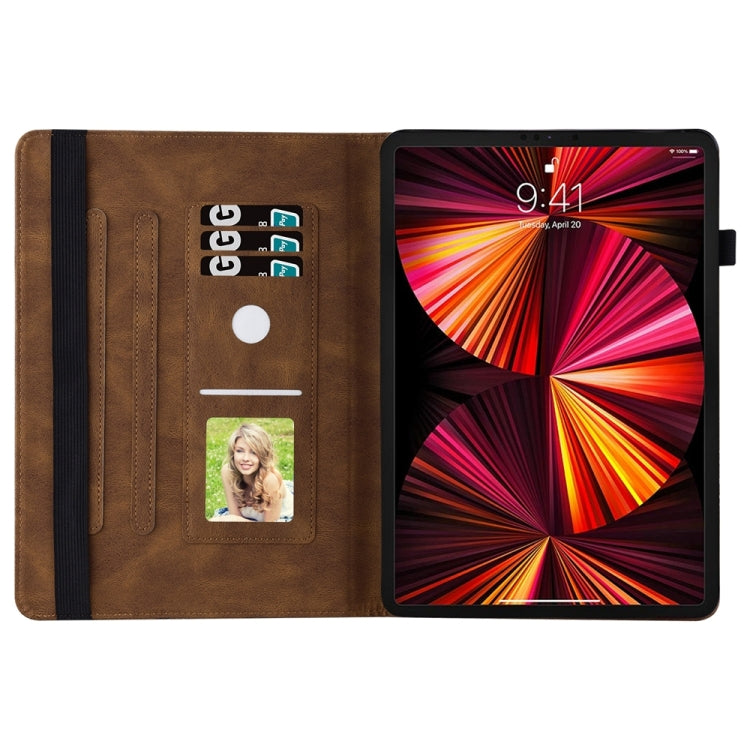 For iPad Pro 12.9 2022 / Air 13 2024 Big Butterfly Embossed Leather Tablet Case(Brown) - iPad Pro 12.9 (2022/2021) Cases by PMC TechLife | Online Shopping South Africa | PMC TechLife | Buy Now Pay Later Mobicred