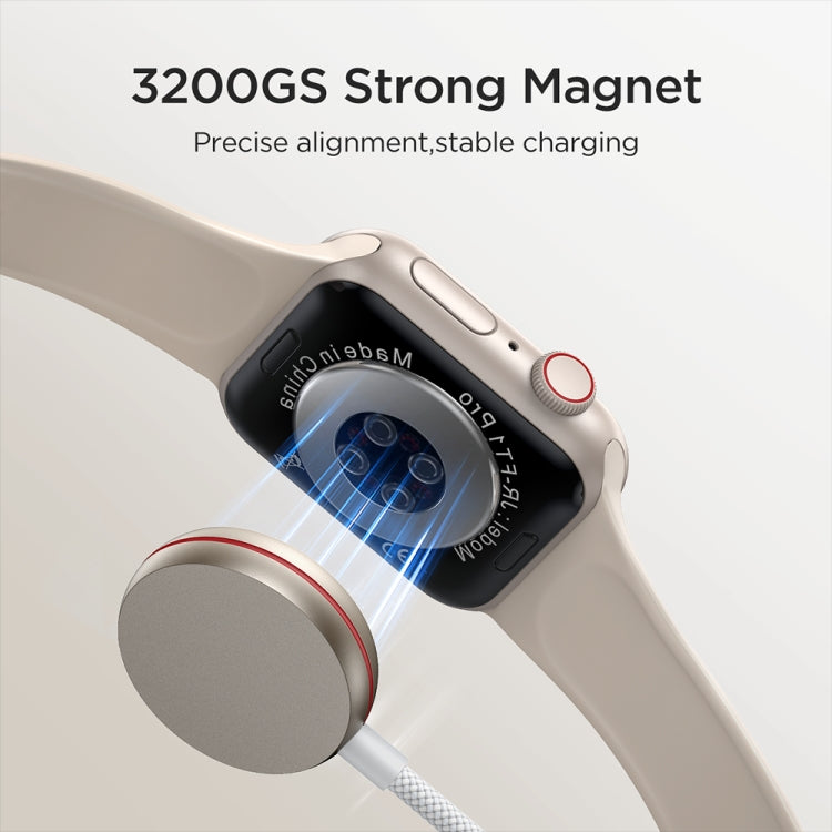 JOYROOM S-IW011 3.5W Magnetic Wireless Charger For Apple Watch Series, Length: 1.2m(White) - Charger / Holder by JOYROOM | Online Shopping South Africa | PMC TechLife | Buy Now Pay Later Mobicred