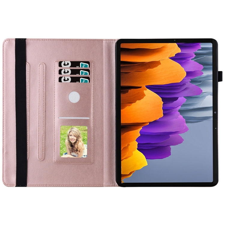 For Samsung Galaxy Tab S9 Ultra / S8 Ultra Big Butterfly Embossed Leather Tablet Case(Rose Gold) - Galaxy Tab S9 Ultra Cases by PMC Jewellery | Online Shopping South Africa | PMC Jewellery | Buy Now Pay Later Mobicred