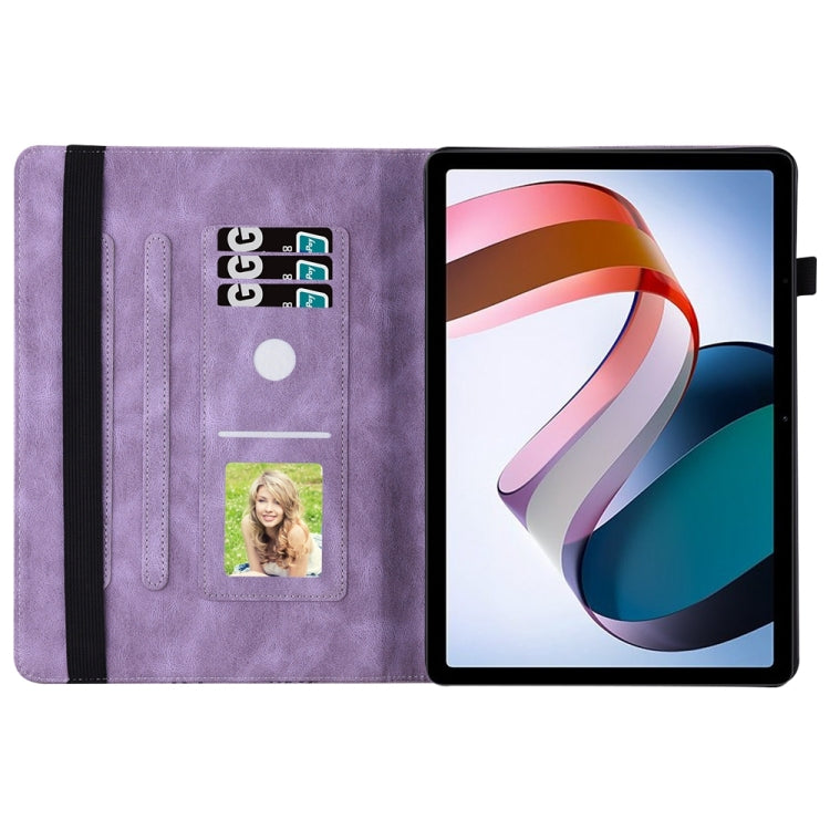 For Xiaomi Redmi Pad SE Big Butterfly Embossed Leather Tablet Case(Purple) - More Tablet Cases by PMC TechLife | Online Shopping South Africa | PMC TechLife