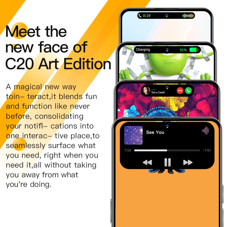 C20 Art Edition, 3GB+32GB, 6.53 inch Face Identification Android 8.1 MTK6753 Octa Core , Network: 4G, Dual SIM(Black) -  by PMC Jewellery | Online Shopping South Africa | PMC Jewellery