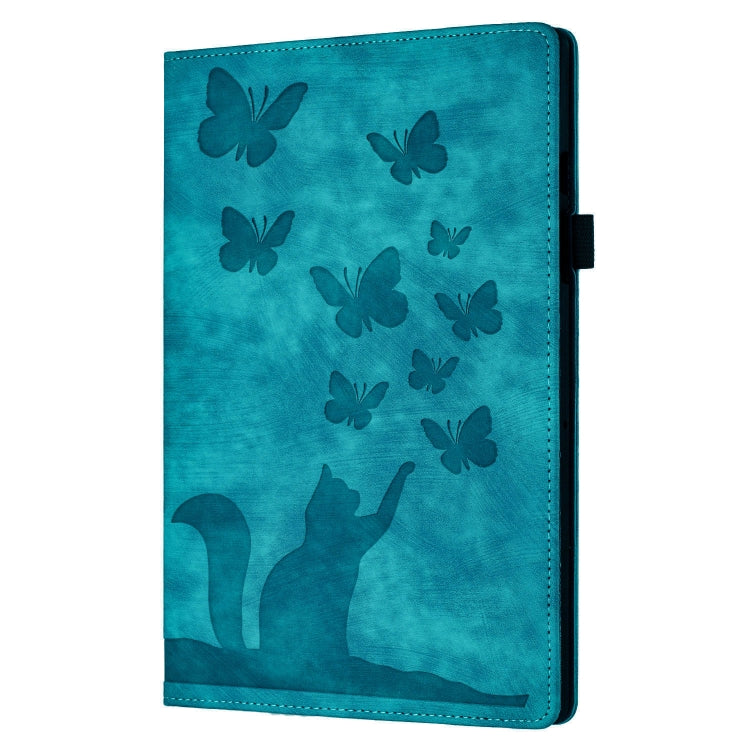 For iPad Air 11 2024 / Pro 11 2021 / 2020 Butterfly Cat Embossing Leather Tablet Case(Sky Blue) - iPad Air 11 2024 Cases by PMC Jewellery | Online Shopping South Africa | PMC Jewellery | Buy Now Pay Later Mobicred