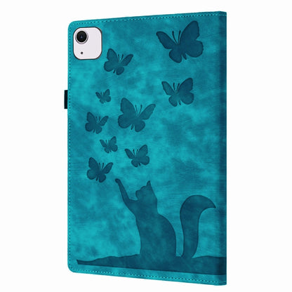 For iPad Air 11 2024 / Pro 11 2021 / 2020 Butterfly Cat Embossing Leather Tablet Case(Sky Blue) - iPad Air 11 2024 Cases by PMC Jewellery | Online Shopping South Africa | PMC Jewellery | Buy Now Pay Later Mobicred