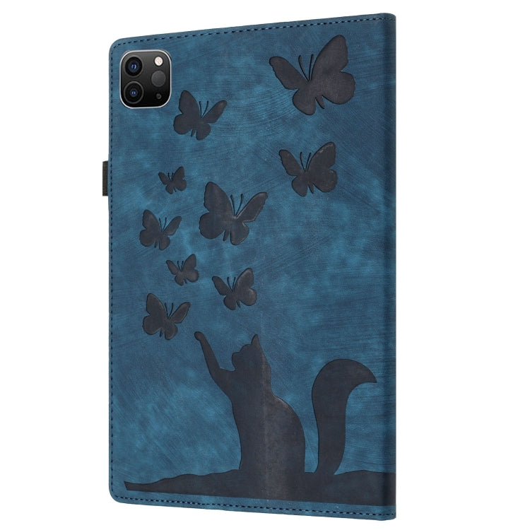 For iPad Pro 11 2024 Butterfly Cat Embossing Leather Tablet Case(Dark Blue) - iPad Pro 11 2024 Cases by PMC Jewellery | Online Shopping South Africa | PMC Jewellery | Buy Now Pay Later Mobicred