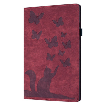 For iPad Pro 13 2024 Butterfly Cat Embossing Leather Tablet Case(Red) - iPad Pro 13 2024 Cases by PMC Jewellery | Online Shopping South Africa | PMC Jewellery | Buy Now Pay Later Mobicred