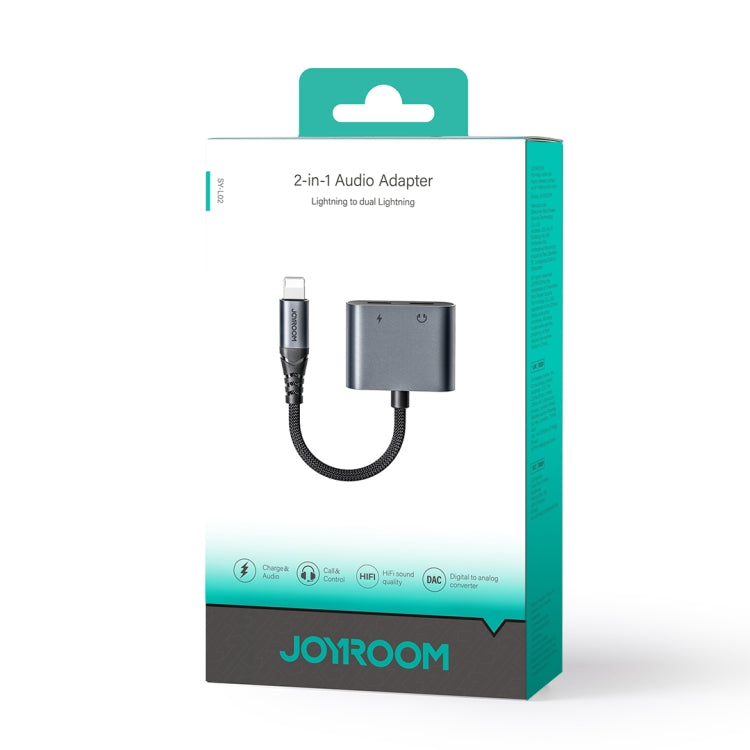 JOYROOM SY-L02 Transsion Series 2 in 1 8 Pin to Dual 8 Pin Audio Adapter(Black) - Video & Audio Cable by JOYROOM | Online Shopping South Africa | PMC Jewellery | Buy Now Pay Later Mobicred