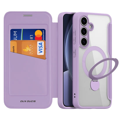 For Samsung Galaxy S25+ 5G DUX DUCIS Skin X Pro Series Magsafe Ring Holder Leather Phone Case(Purple) - Galaxy S25+ 5G Cases by DUX DUCIS | Online Shopping South Africa | PMC Jewellery | Buy Now Pay Later Mobicred