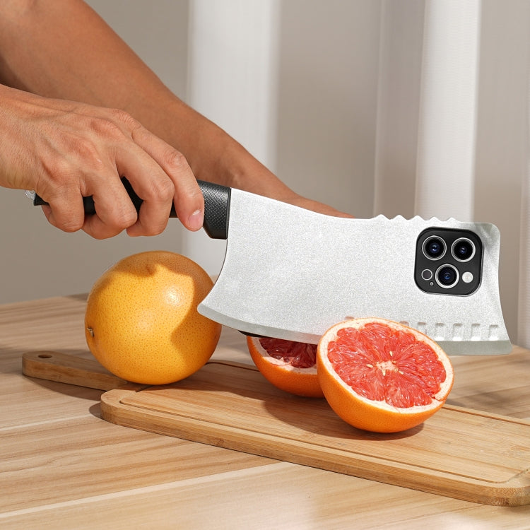 For iPhone 15 Pro Max Simulated Kitchen Knife TPU + PC Phone Case(Silver) - free shipping - PMC TechLife - Order now!