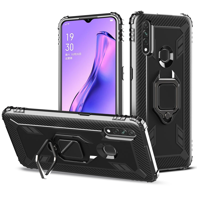 For OPPO A8 & A31 Carbon Fiber Protective Case with 360 Degree Rotating Ring Holder(Black) - OPPO Cases by PMC Jewellery | Online Shopping South Africa | PMC Jewellery | Buy Now Pay Later Mobicred