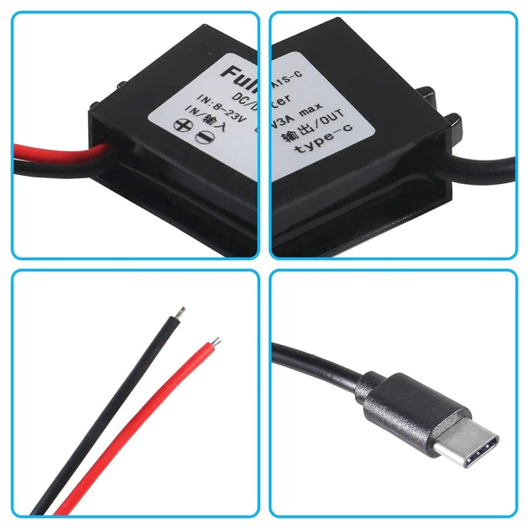 12V to 5V 3A Car Power Converter DC Module Voltage Regulator, Style:2 in 1 Dual USB Female - Car Modification by PMC TechLife | Online Shopping South Africa | PMC TechLife | Buy Now Pay Later Mobicred