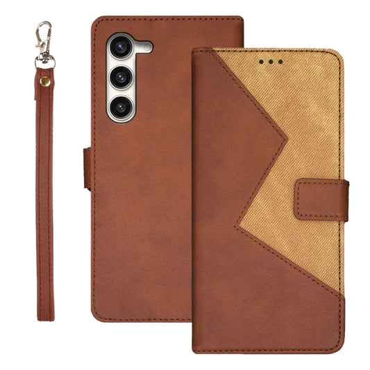 For Samsung Galaxy S24+ 5G idewei Two-color Splicing Leather Phone Case(Brown) - Galaxy S24+ 5G Cases by idewei | Online Shopping South Africa | PMC Jewellery | Buy Now Pay Later Mobicred