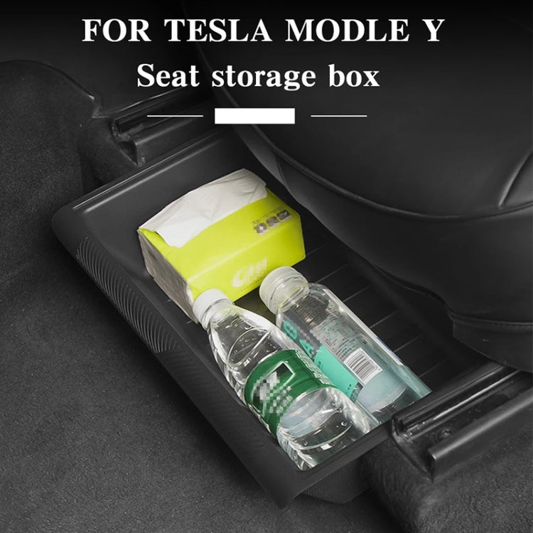 For Tesla Model Y 2021-2023 TPE Storage Organizer Under Car Seat, Style:with Cover(Grey) - Stowing Tidying by PMC TechLife | Online Shopping South Africa | PMC TechLife | Buy Now Pay Later Mobicred