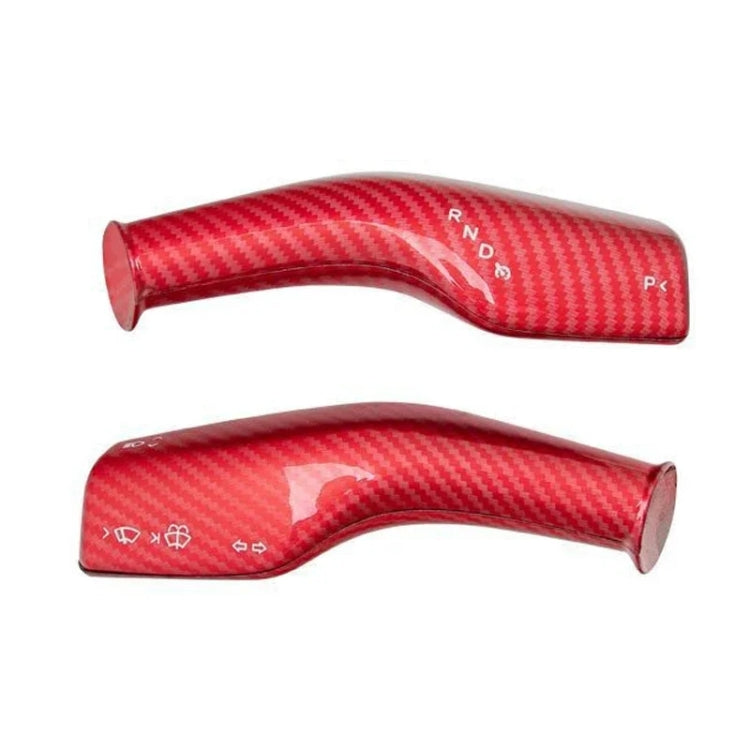 For Tesla Model 3 / Y Car Turn Signal Lever Carbon Fiber Pattern Protective Cover(Bright Red) - Car Interior Mouldings by PMC Jewellery | Online Shopping South Africa | PMC Jewellery | Buy Now Pay Later Mobicred