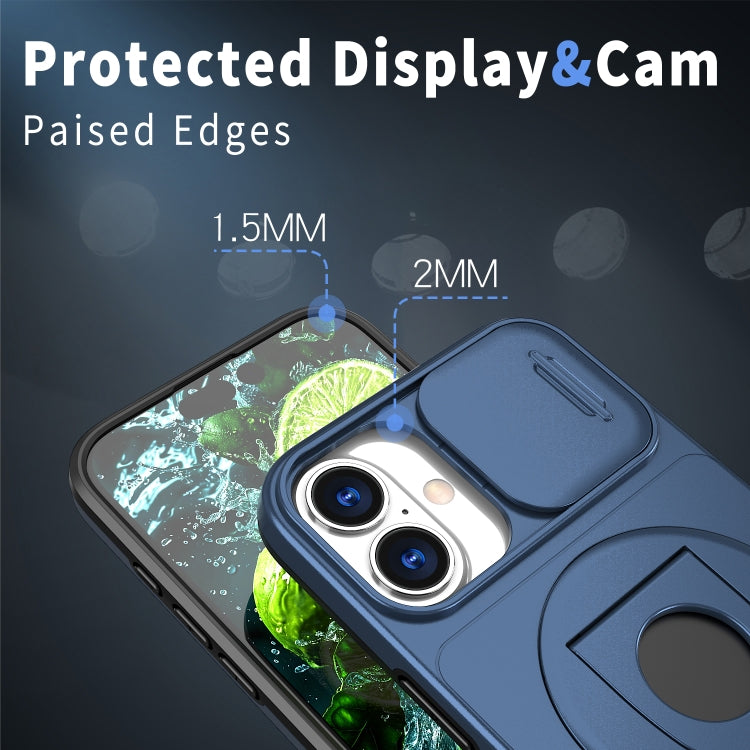 For iPhone 16 Plus Camshield MagSafe Ring Holder Armor Phone Case(Blue) - iPhone 16 Plus Cases by PMC TechLife | Online Shopping South Africa | PMC TechLife | Buy Now Pay Later Mobicred