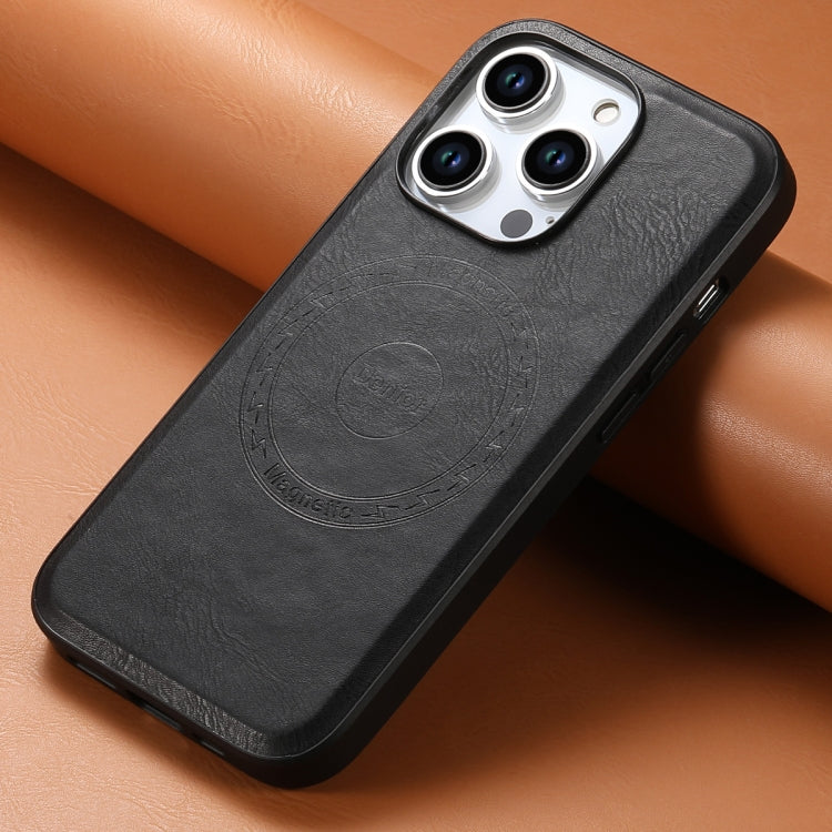 For iPhone 13 Pro Max Denior Cowhide Texture Leather MagSafe Phone Case(Black) - iPhone 13 Pro Max Cases by Denior | Online Shopping South Africa | PMC Jewellery