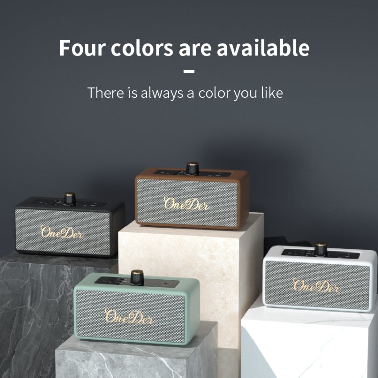 Oneder D3 Retro Leather Casing 30W Dual Units Wireless Bluetooth Speaker(White) - free shipping - PMC Jewellery - Order now!