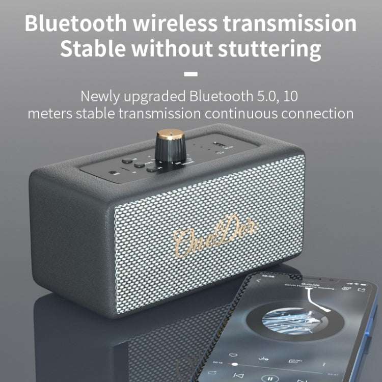 Oneder D3 Retro Leather Casing 30W Dual Units Wireless Bluetooth Speaker(Black) - free shipping - PMC Jewellery - Order now!