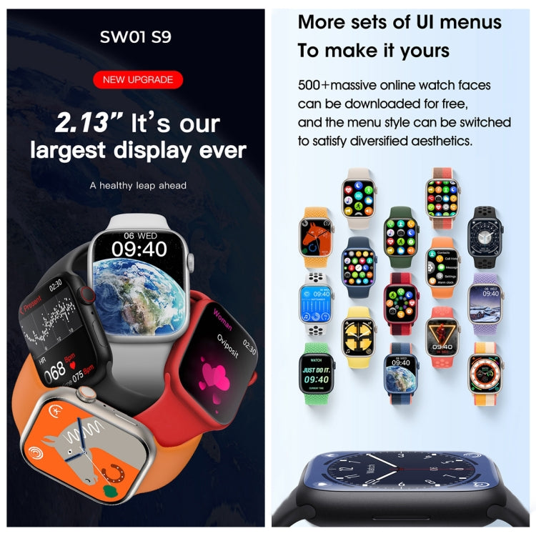 WIWU SW01 S9 2.1 inch IPS Screen IP68 Waterproof Bluetooth Smart Watch(Silver) - Smart Watches by WIWU | Online Shopping South Africa | PMC Jewellery | Buy Now Pay Later Mobicred