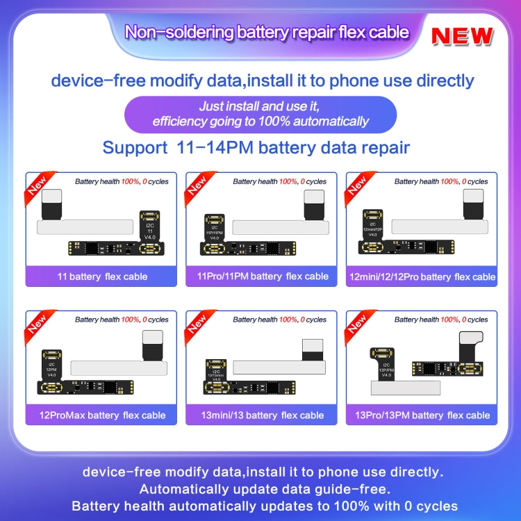 For iPhone 15 / 15 Plus I2C External Battery Repair Cable - free shipping - PMC TechLife - Order now!