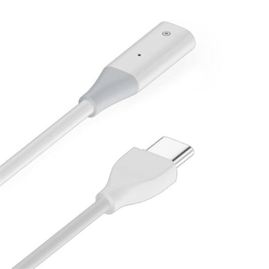 For Apple Pencil 1 USB-C / Type-C to 8 Pin Stylus Charging Cable with Indicator Light, Length:0.5m(White) - Pencil Accessories by PMC Jewellery | Online Shopping South Africa | PMC Jewellery | Buy Now Pay Later Mobicred