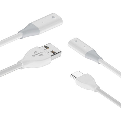 For Apple Pencil 1 USB-C / Type-C to 8 Pin Stylus Charging Cable with Indicator Light, Length:1m(White) - Pencil Accessories by PMC Jewellery | Online Shopping South Africa | PMC Jewellery | Buy Now Pay Later Mobicred