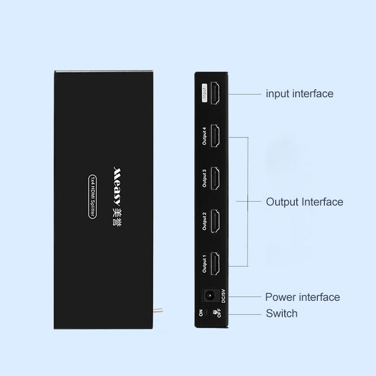 Measy SPH104 1 to 4 4K HDMI 1080P Simultaneous Display Splitter(EU Plug) - free shipping - PMC Jewellery - Order now!