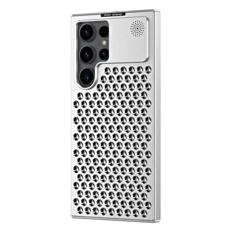 For Samsung Galaxy S22 Ultra 5G R-JUST RJ58 Aromatherapy Metal Cooling Phone Case(Silver) - Galaxy S22 Ultra 5G Cases by R-JUST | Online Shopping South Africa | PMC Jewellery