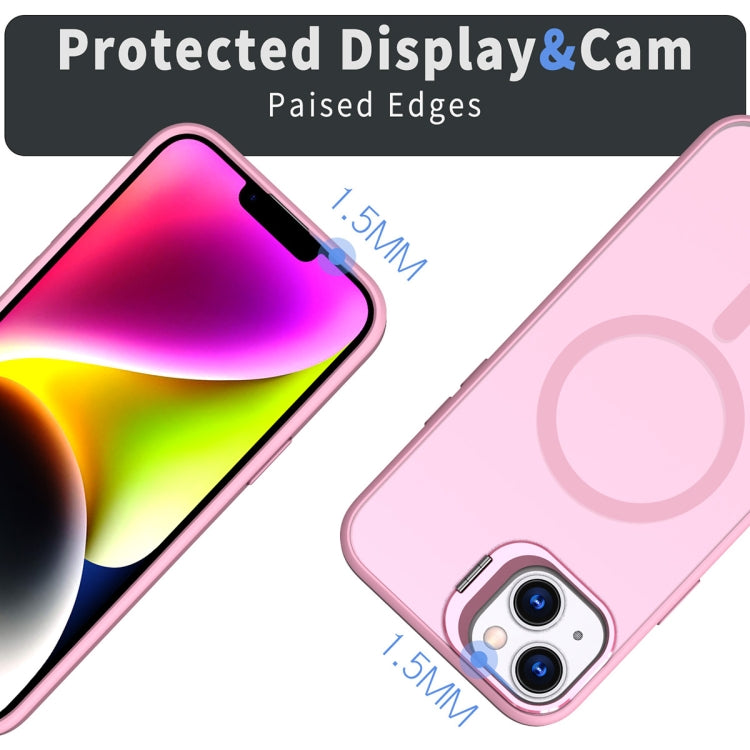 For iPhone 15 Plus Metal Invisible Camera Holder MagSafe Magnetic Phone Case(Pink) - iPhone 15 Plus Cases by PMC Jewellery | Online Shopping South Africa | PMC Jewellery