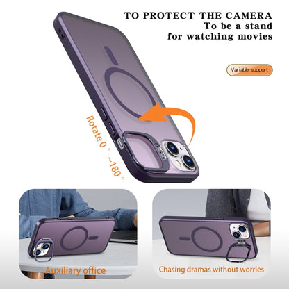 For iPhone 12 Metal Invisible Camera Holder MagSafe Magnetic Phone Case(Purple) - iPhone 12 / 12 Pro Cases by PMC Jewellery | Online Shopping South Africa | PMC Jewellery