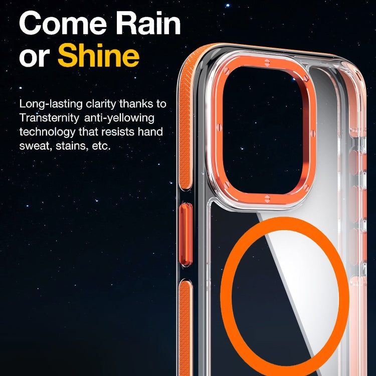 For iPhone 16 Pro Max Dual-Color Clear Acrylic Hybrid TPU MagSafe Phone Case(Orange) - iPhone 16 Pro Max Cases by PMC Jewellery | Online Shopping South Africa | PMC Jewellery | Buy Now Pay Later Mobicred