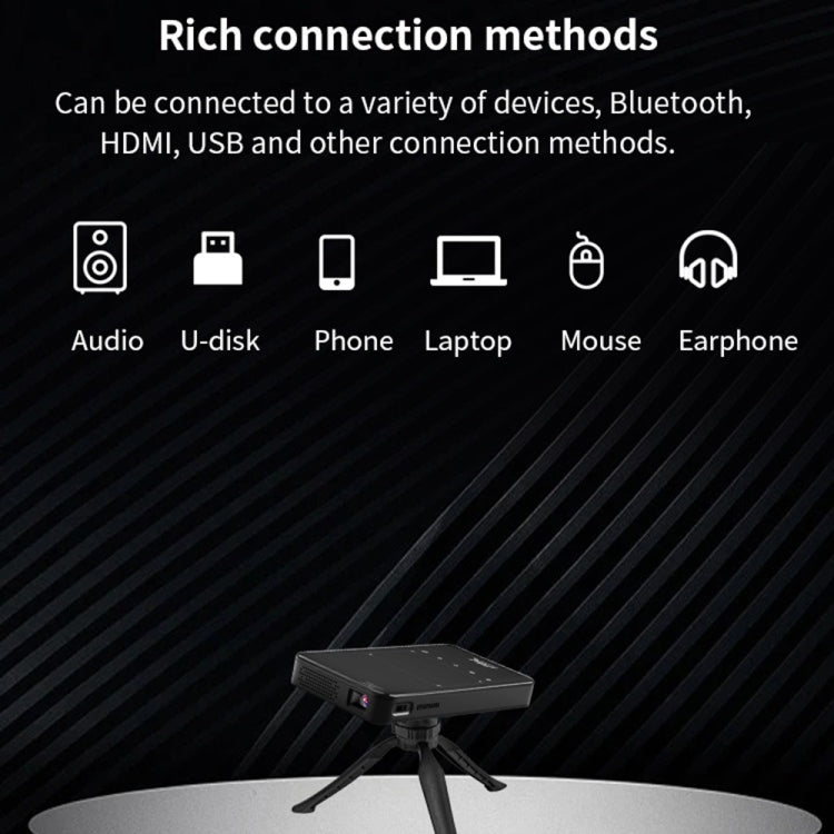 S90 DLP Android 9.0 2GB+32GB 4K Mini WiFi Smart Projector, Power Plug:UK Plug(Black) - Mini Projector by PMC Jewellery | Online Shopping South Africa | PMC Jewellery | Buy Now Pay Later Mobicred