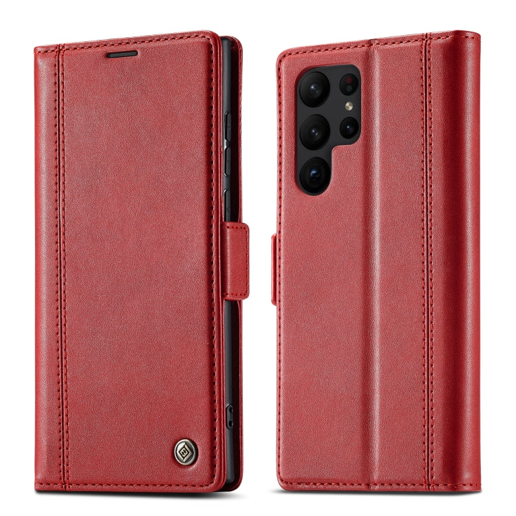 For Samsung Galaxy S24 Ultra LC.IMEEKE Skin-friendly Card Slots Leather Phone Case(Red) - Galaxy S24 Ultra 5G Cases by LC.IMEEKE | Online Shopping South Africa | PMC Jewellery | Buy Now Pay Later Mobicred