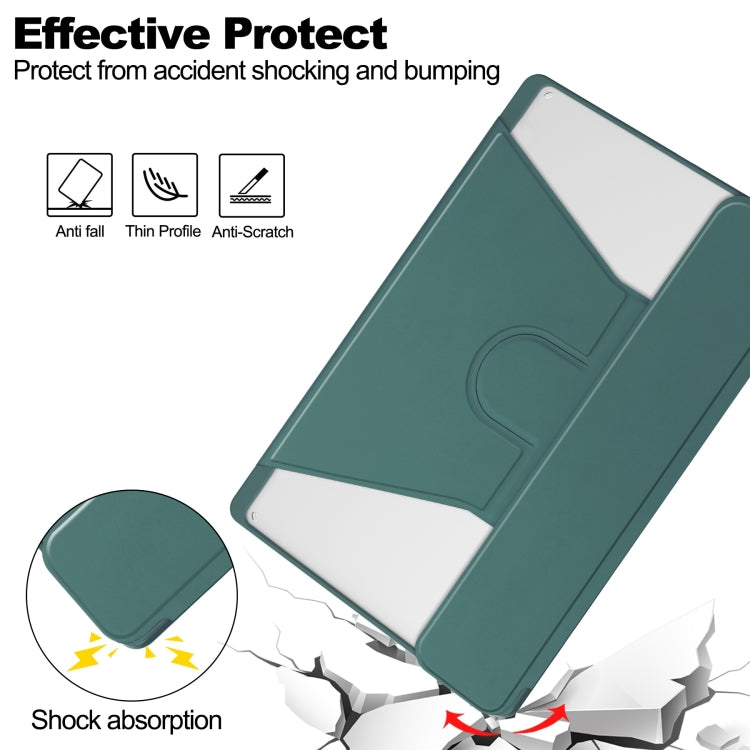 For Lenovo Tab M11/Xiaoxin Pad 11 2024 360 Rotation Transparent Smart Leather Case with Keyboard(Dark Green) - Lenovo by PMC Jewellery | Online Shopping South Africa | PMC Jewellery | Buy Now Pay Later Mobicred