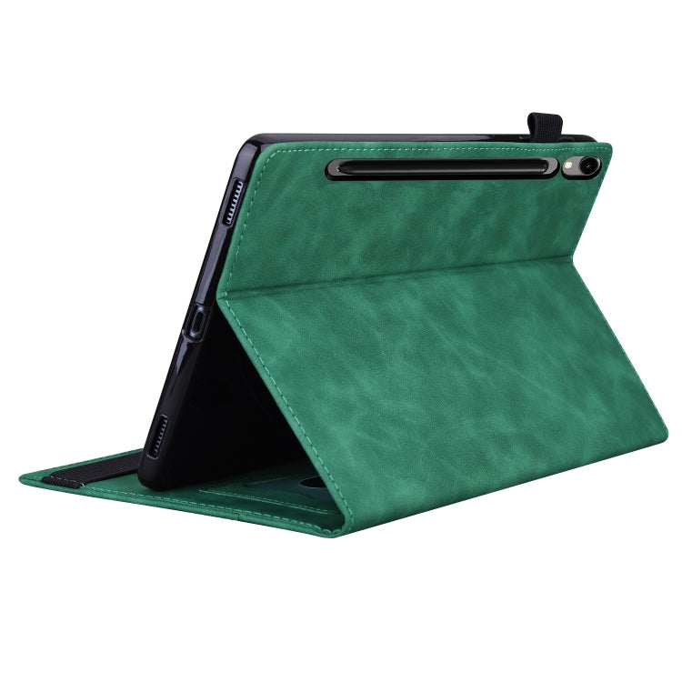 For Samsung Galaxy Tab S9+ /S8+ /S7+ Splicing Shockproof Smart Leather Tablet Case(Green) - Galaxy Tab S9+ Cases by PMC Jewellery | Online Shopping South Africa | PMC Jewellery | Buy Now Pay Later Mobicred