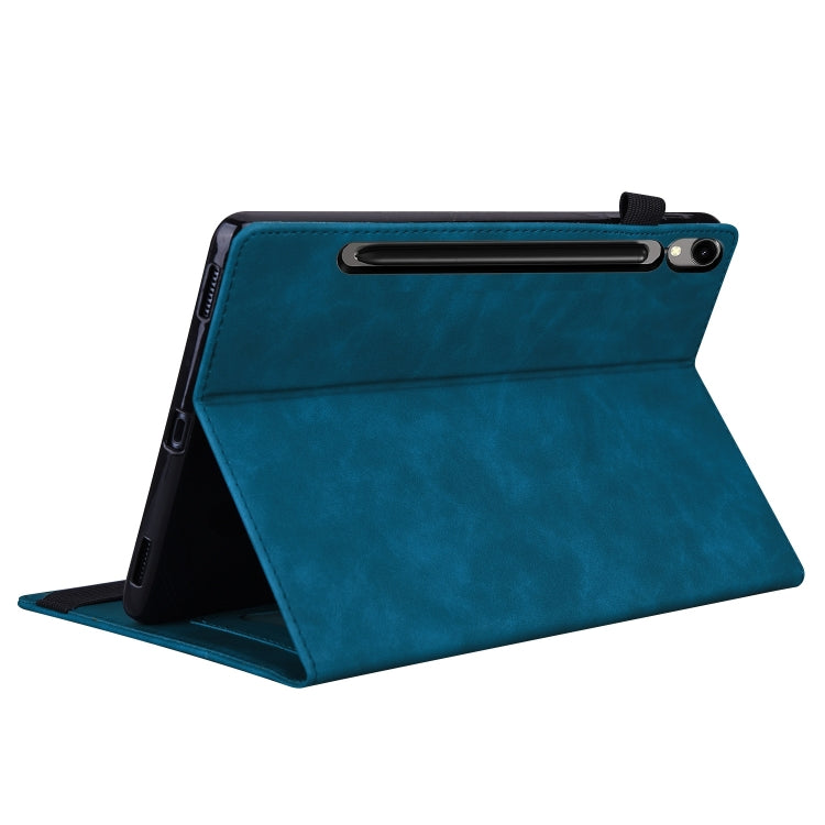 For Samsung Galaxy Tab S9+ /S8+ /S7+ Splicing Shockproof Smart Leather Tablet Case(Blue) - Galaxy Tab S9+ Cases by PMC Jewellery | Online Shopping South Africa | PMC Jewellery | Buy Now Pay Later Mobicred