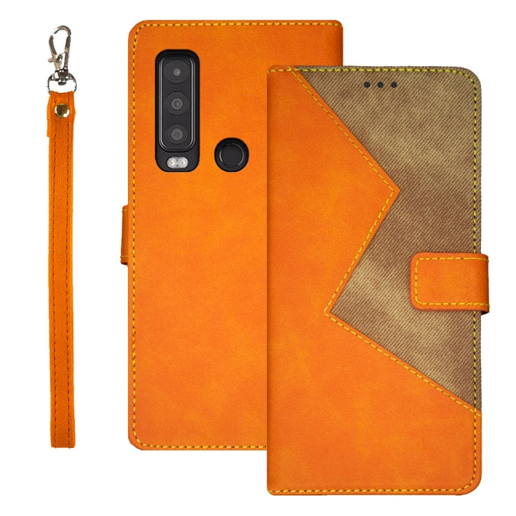 For CAT S75 idewei Two-color Splicing Leather Phone Case(Orange) - More Brand by idewei | Online Shopping South Africa | PMC Jewellery | Buy Now Pay Later Mobicred