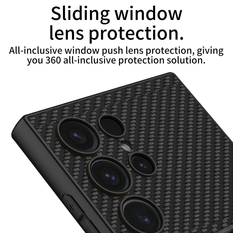 For Samsung Galaxy S24 Ultra 5G GKK Skin Feel Leather Fold Holder Phone Case(Carbon Fiber Texture) - free shipping - PMC Jewellery - Order now!
