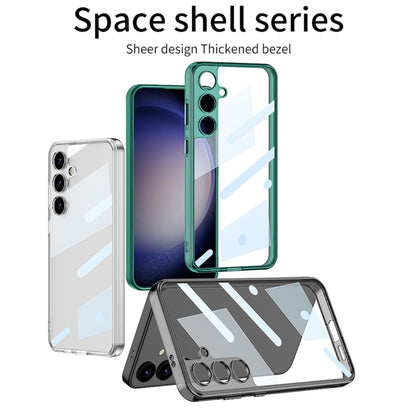 For Samsung Galaxy S24+ 5G GKK Space Frame Transparent PC + TPU Phone Case(Transparent Green) - Galaxy S24+ 5G Cases by GKK | Online Shopping South Africa | PMC Jewellery | Buy Now Pay Later Mobicred