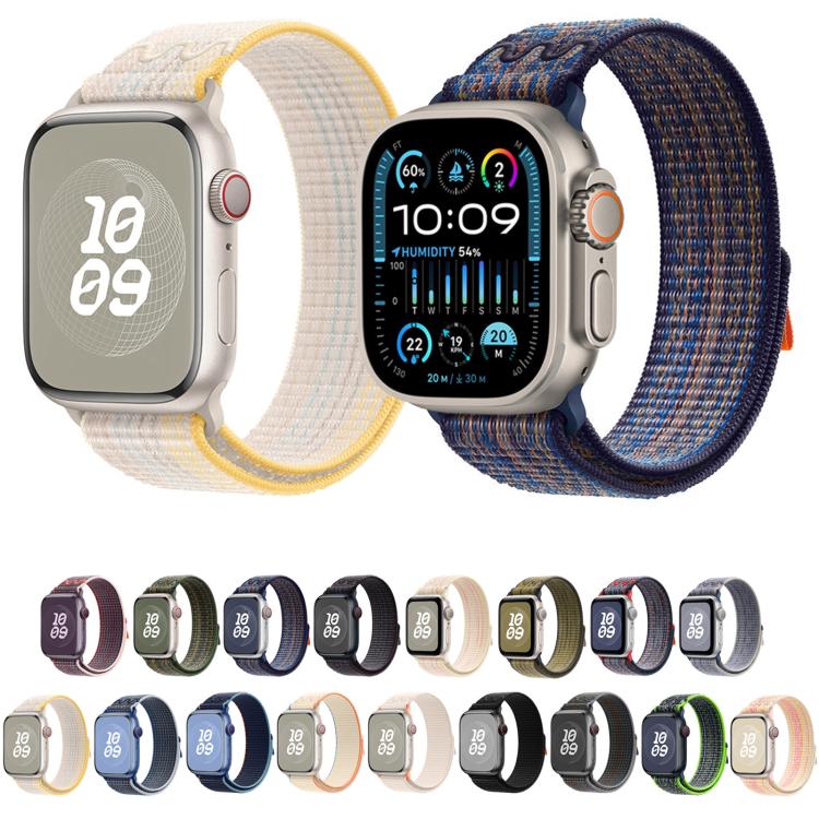 For Apple Watch Series 7 45mm Loop Nylon Watch Band(Royal Blue Orange) - free shipping - PMC TechLife - Order now!