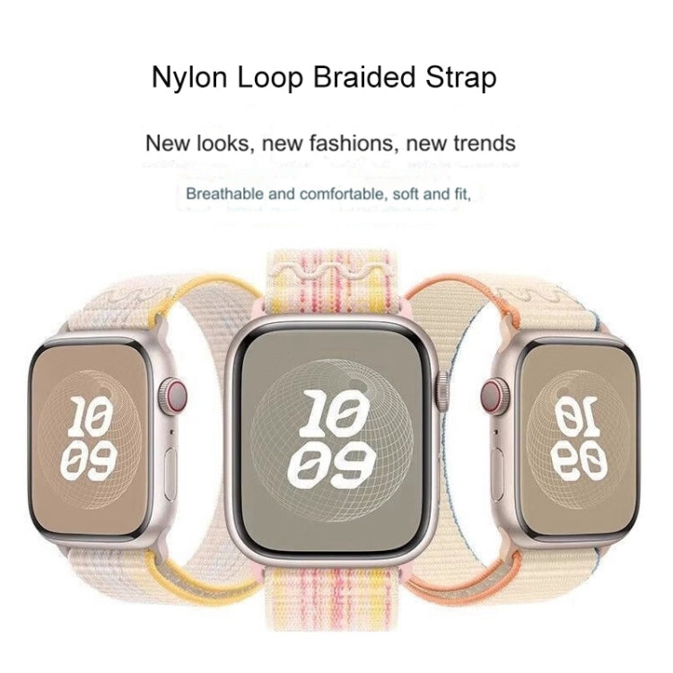 For Apple Watch Series 5 40mm Loop Nylon Watch Band(Starlight Yellow Pink) - free shipping - PMC TechLife - Order now!