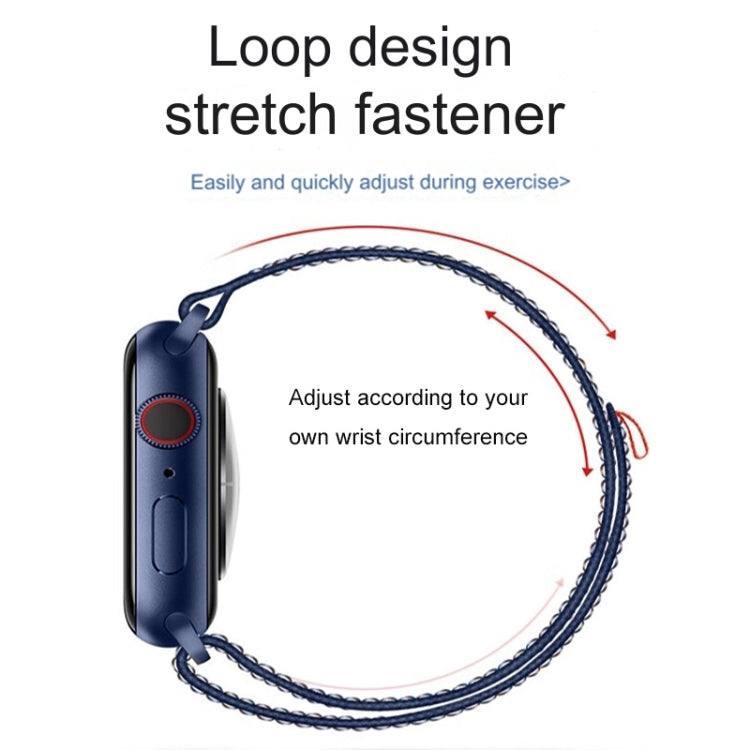 For Apple Watch Series 7 45mm Loop Nylon Watch Band(Royal Blue Orange) - free shipping - PMC TechLife - Order now!