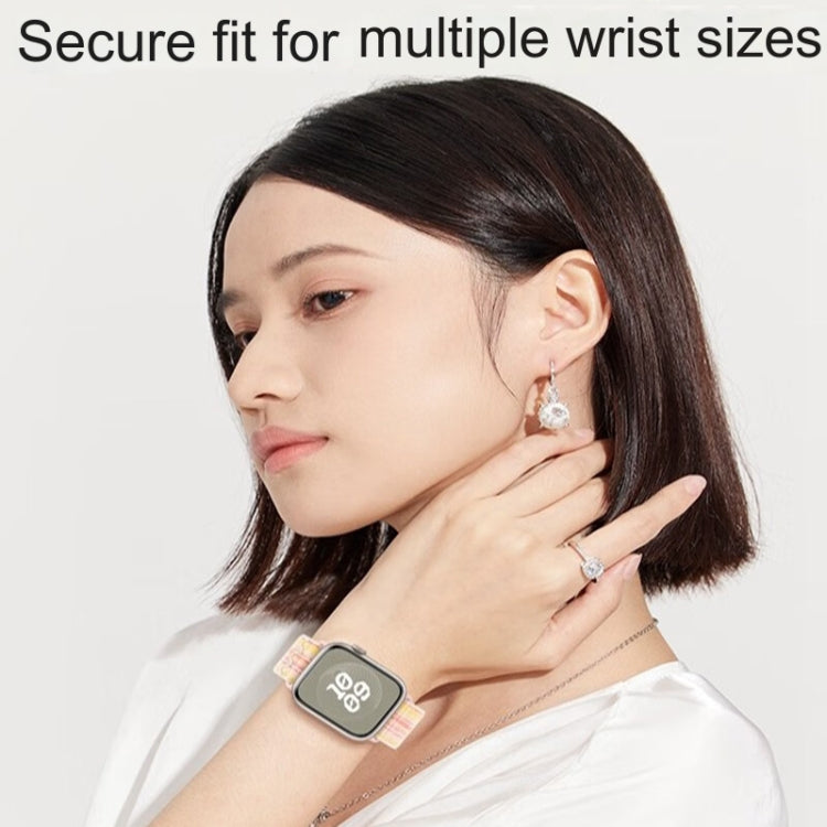 For Apple Watch Series 5 40mm Loop Nylon Watch Band(Starlight Yellow Pink) - free shipping - PMC TechLife - Order now!